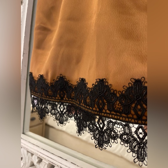 ABS silk spaghetti cami top with lace detail - Picture 2 of 10